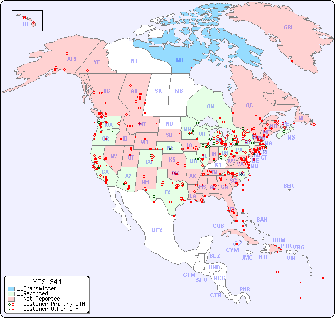 __North American Reception Map for YCS-341