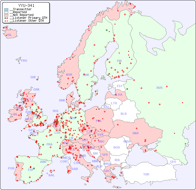__European Reception Map for YYU-341