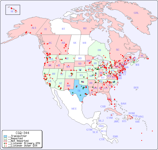 __North American Reception Map for CGQ-344