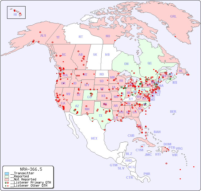__North American Reception Map for NRA-366.5