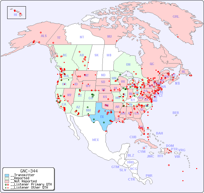 __North American Reception Map for GNC-344