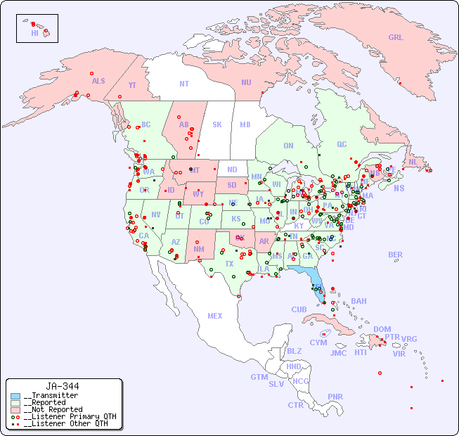 __North American Reception Map for JA-344