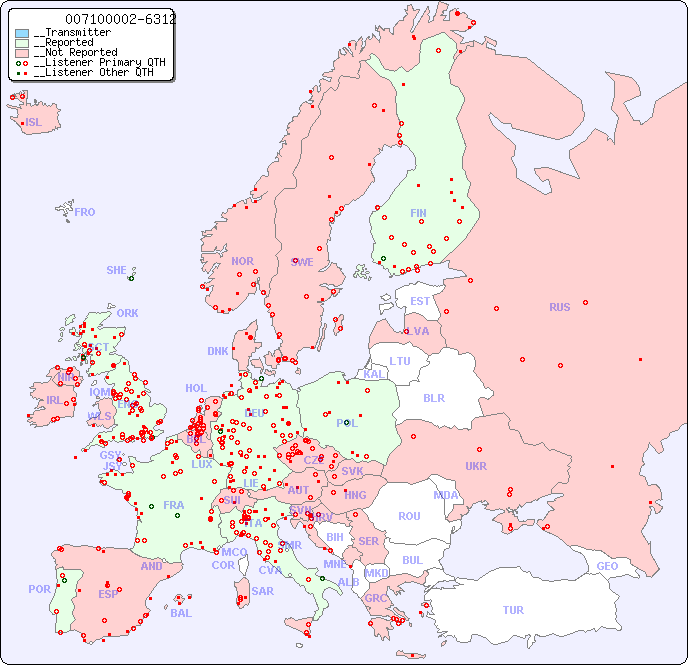 __European Reception Map for 007100002-6312