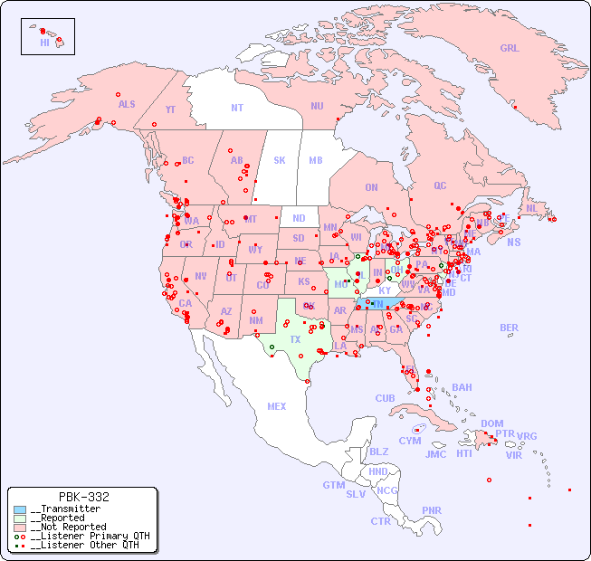 __North American Reception Map for PBK-332
