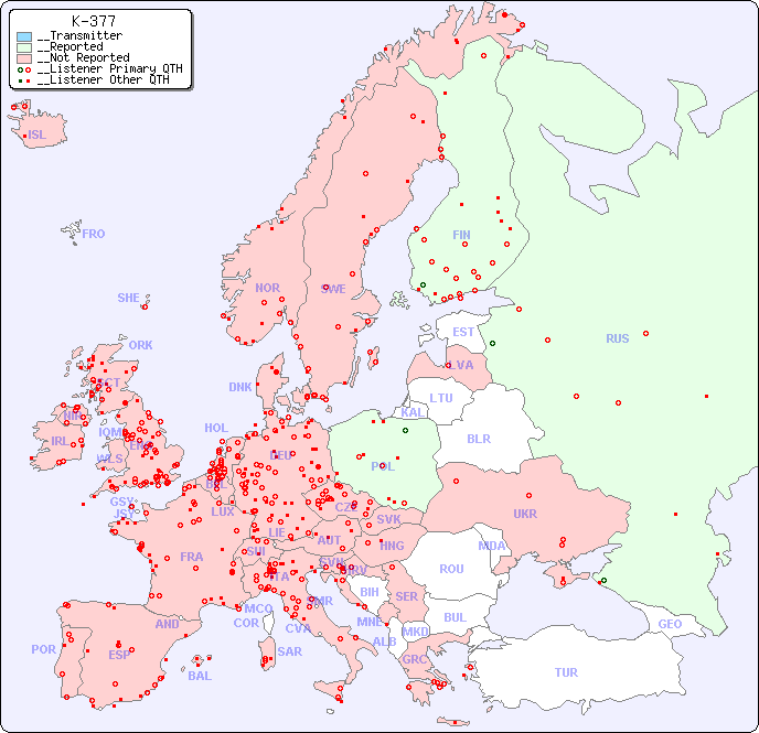 __European Reception Map for K-377
