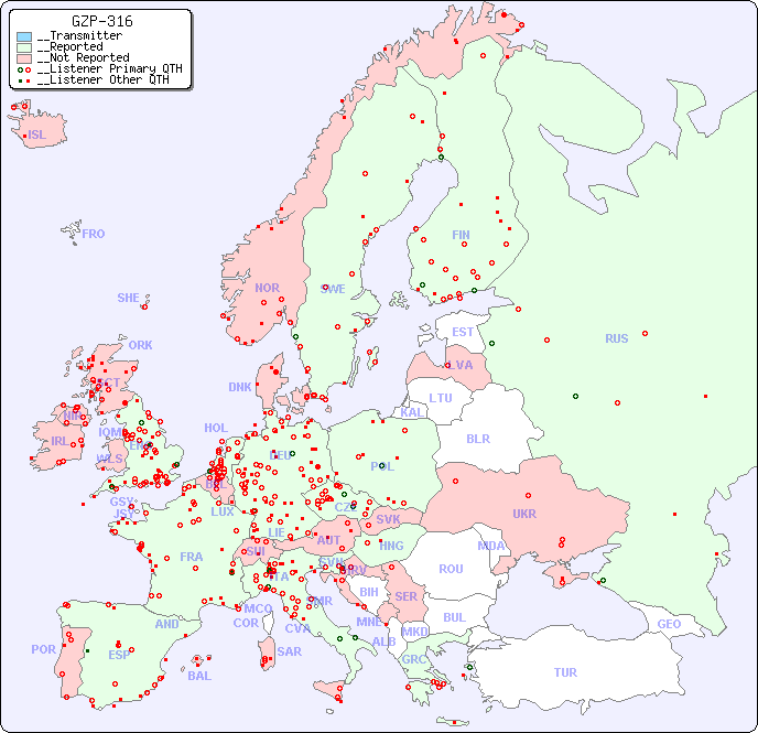 __European Reception Map for GZP-316