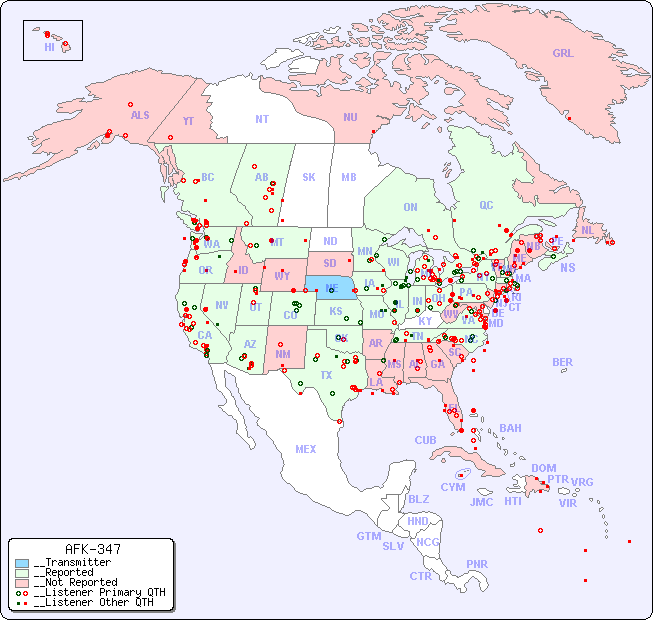 __North American Reception Map for AFK-347