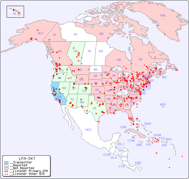 __North American Reception Map for LFA-347