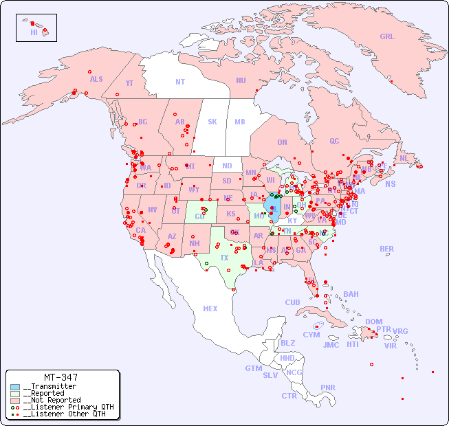 __North American Reception Map for MT-347