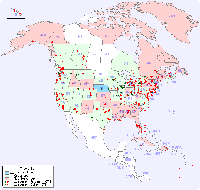 __North American Reception Map for YK-347
