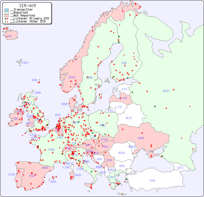 __European Reception Map for SIR-409