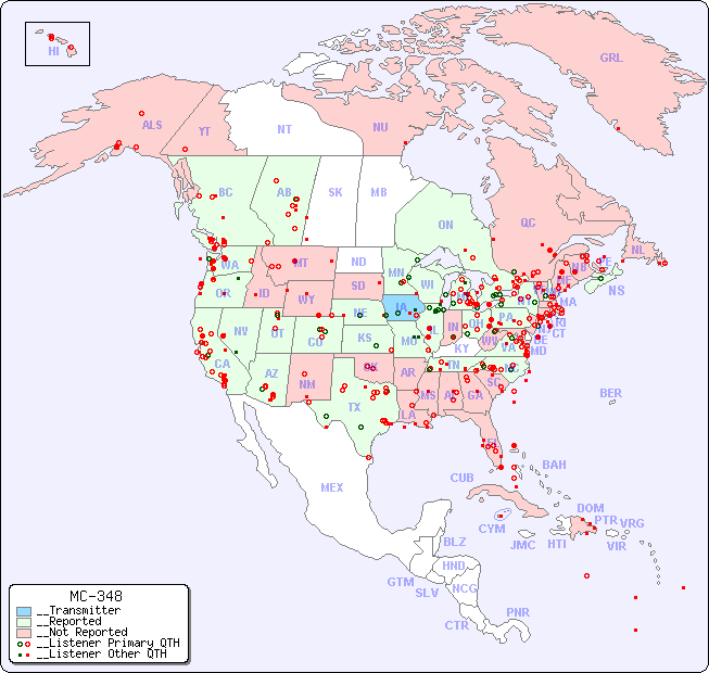 __North American Reception Map for MC-348
