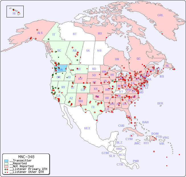 __North American Reception Map for MNC-348