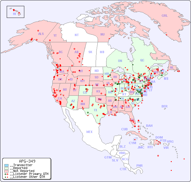 __North American Reception Map for APG-349