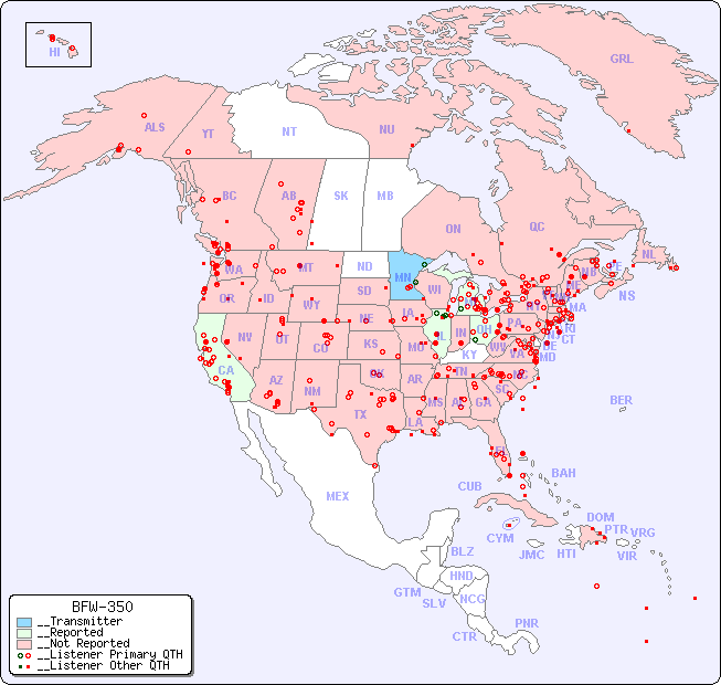 __North American Reception Map for BFW-350