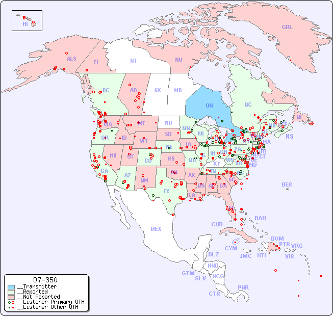 __North American Reception Map for D7-350