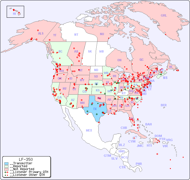 __North American Reception Map for LF-350