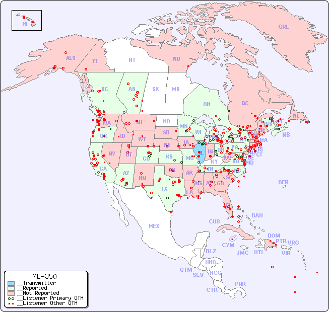 __North American Reception Map for ME-350