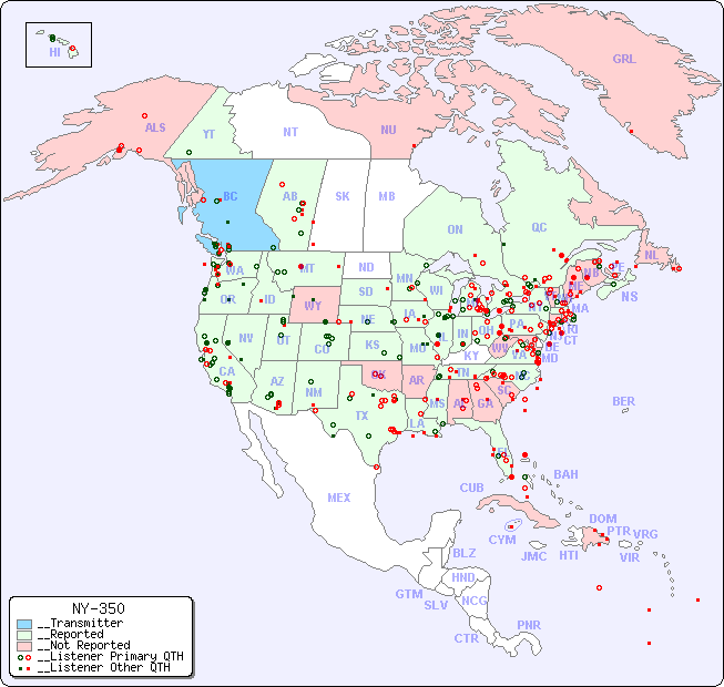 __North American Reception Map for NY-350