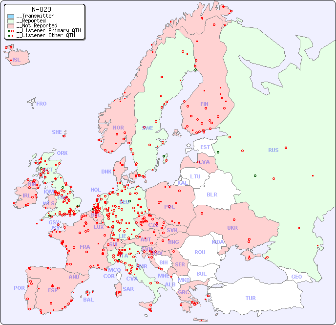 __European Reception Map for N-829