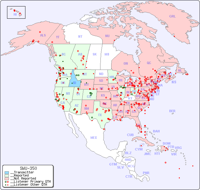 __North American Reception Map for SWU-350