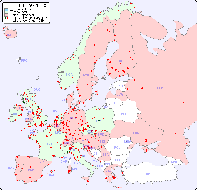 __European Reception Map for IZ8RVA-28240