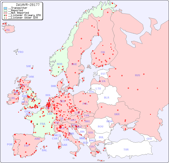__European Reception Map for IW1AVR-28177