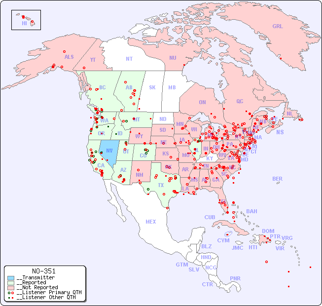 __North American Reception Map for NO-351