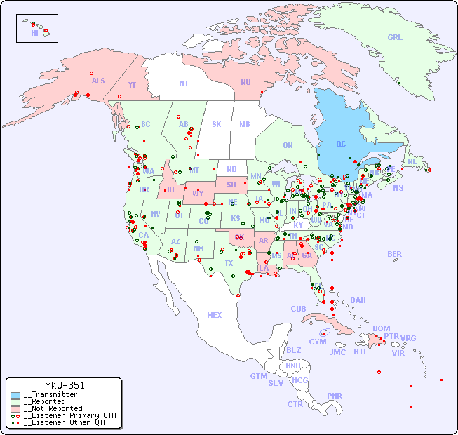 __North American Reception Map for YKQ-351
