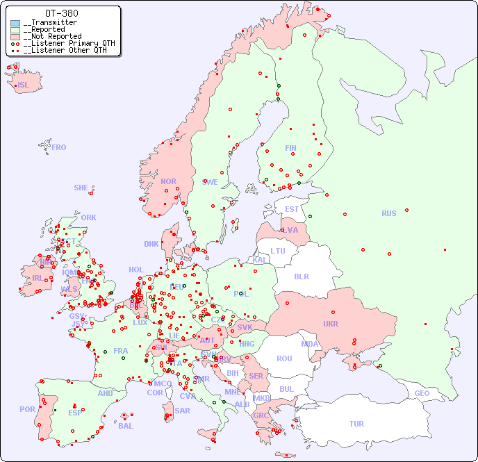 __European Reception Map for OT-380