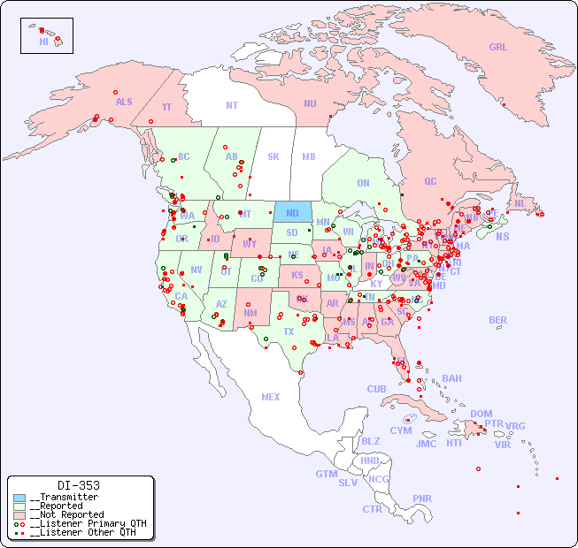 __North American Reception Map for DI-353