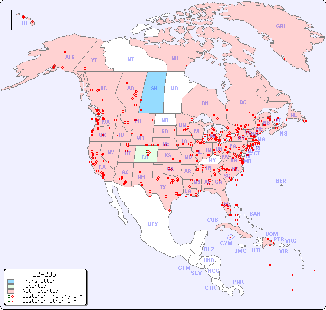 __North American Reception Map for E2-295