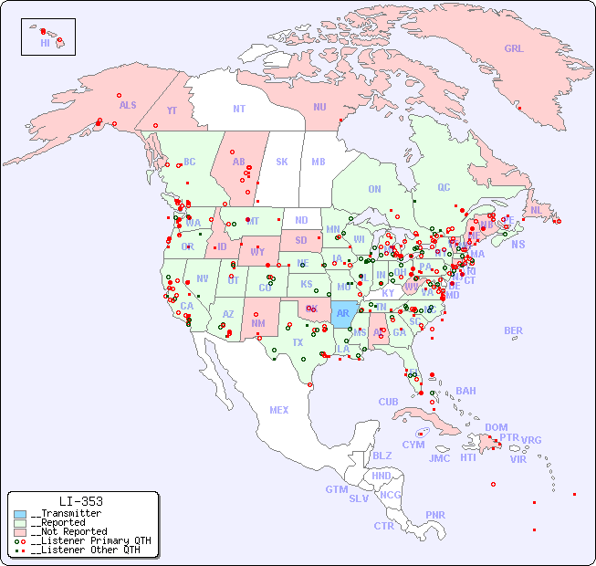 __North American Reception Map for LI-353
