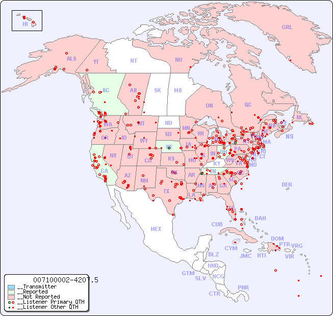__North American Reception Map for 007100002-4207.5