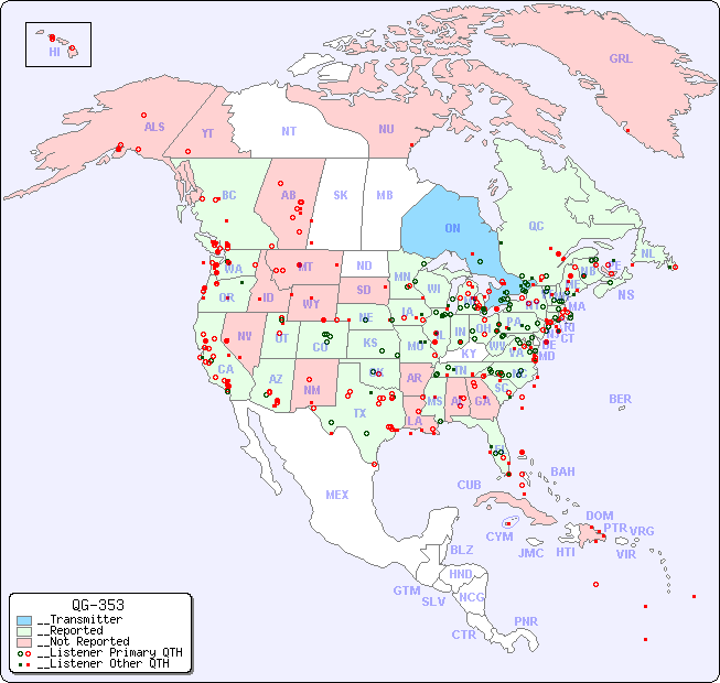 __North American Reception Map for QG-353