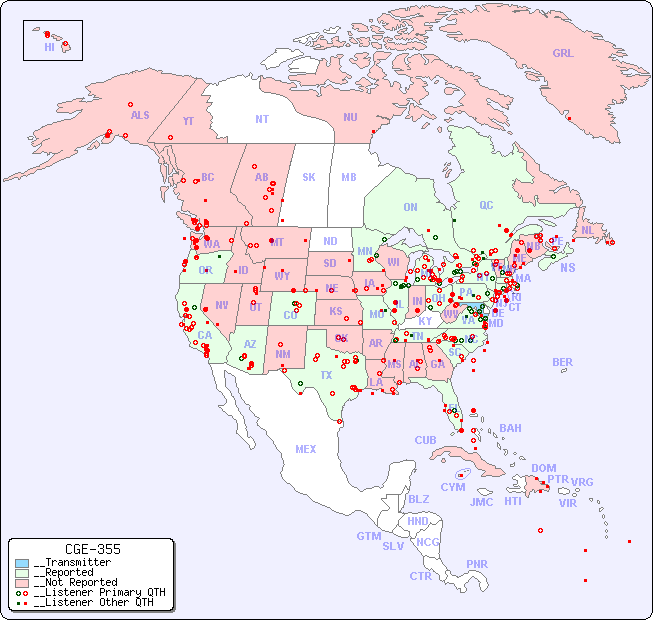 __North American Reception Map for CGE-355