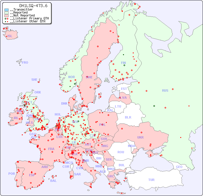 __European Reception Map for OH1LSQ-473.6