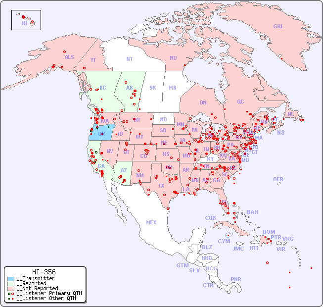 __North American Reception Map for HI-356