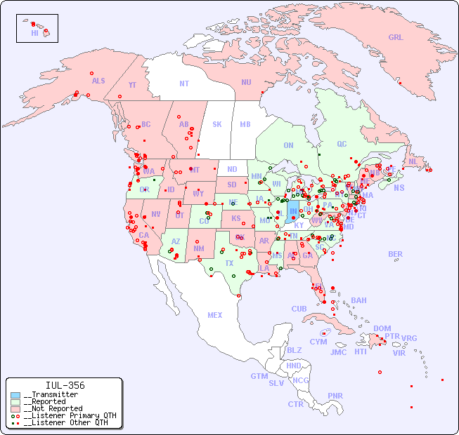 __North American Reception Map for IUL-356