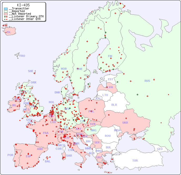 __European Reception Map for KI-435