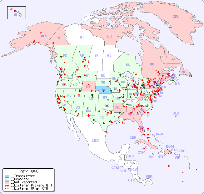 __North American Reception Map for ODX-356