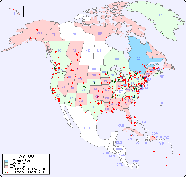 __North American Reception Map for YKG-358