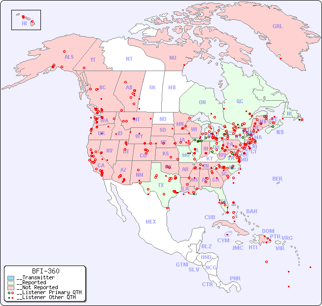 __North American Reception Map for BFI-360