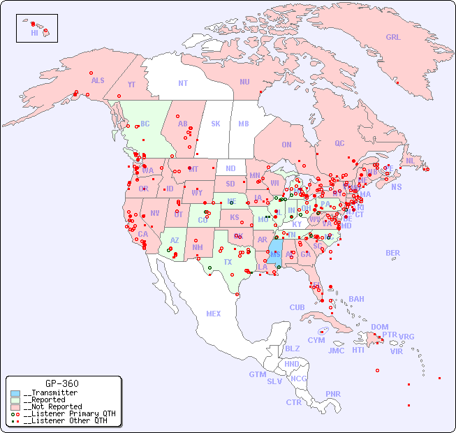 __North American Reception Map for GP-360