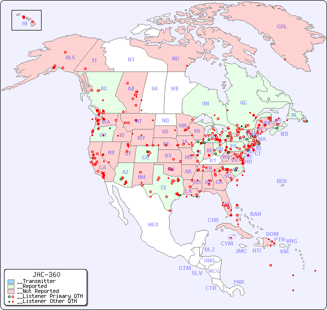 __North American Reception Map for JAC-360