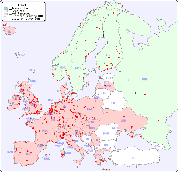 __European Reception Map for D-628