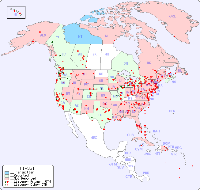 __North American Reception Map for HI-361