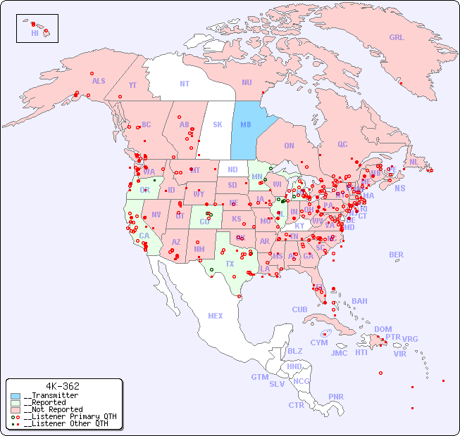 __North American Reception Map for 4K-362