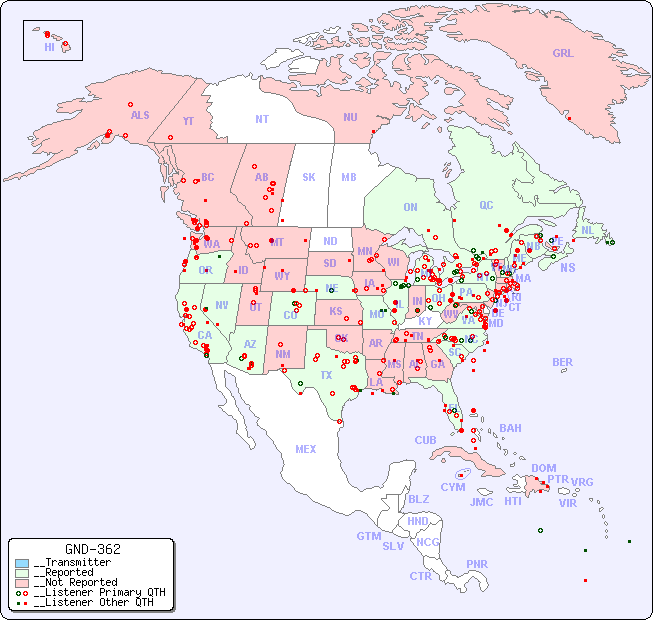 __North American Reception Map for GND-362