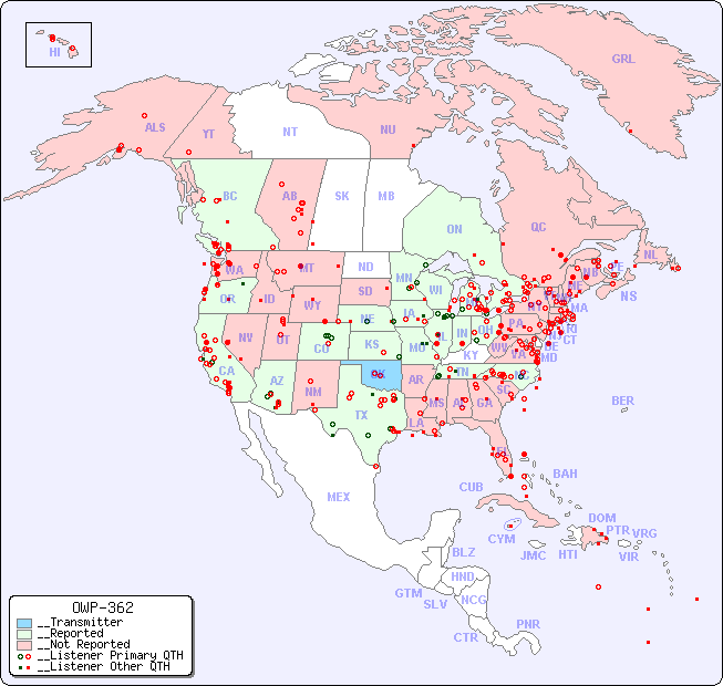 __North American Reception Map for OWP-362